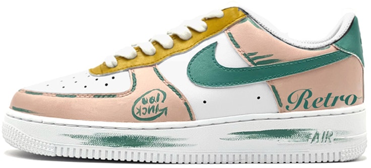 custom-shoes-nike-air-force-1-low-custom-pink-white-green