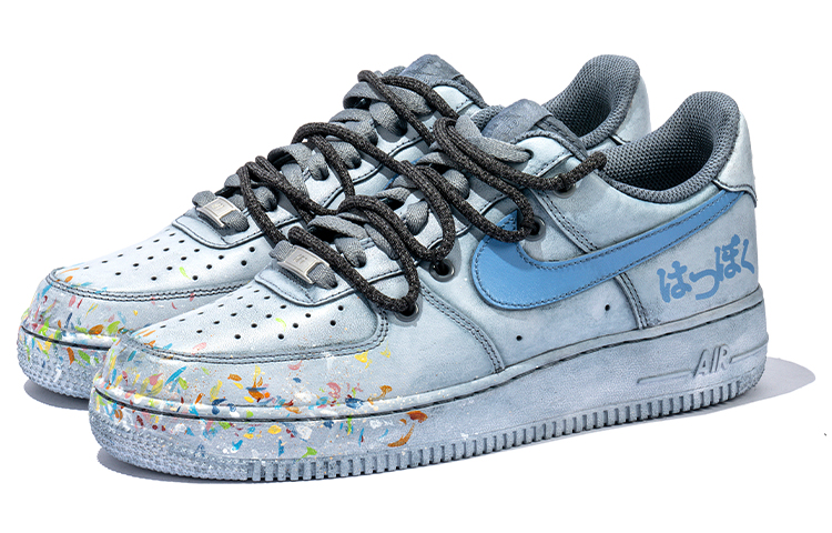 Lookbook [Kasur Custom] Nike Air Force 1 Rendah 'Retro Disusun Semula Biru Muda' CW2288-111(TeamB-男款涂鸦浅蓝H-BOX)