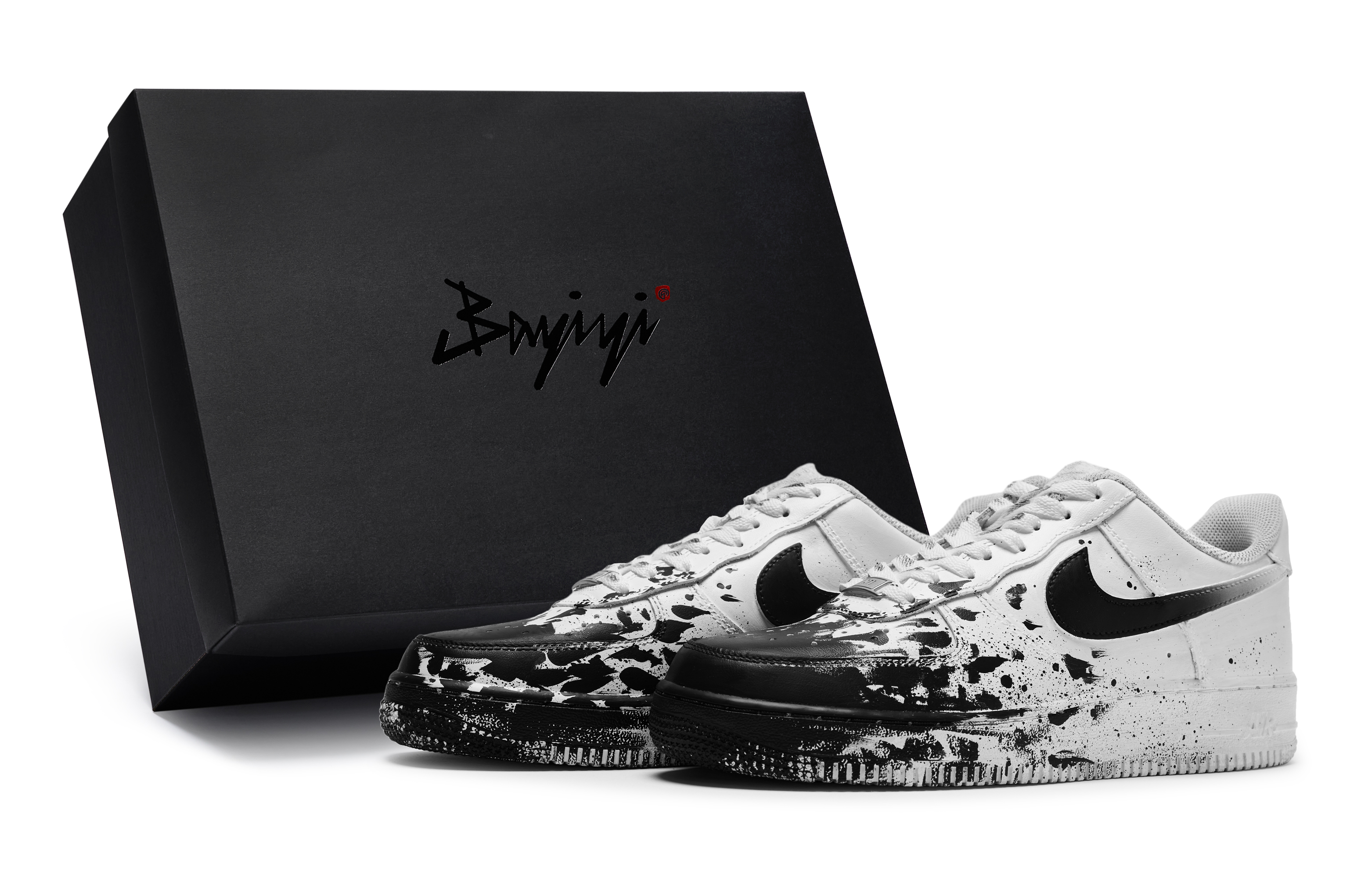 [Custom Shoes] Nike Air Force 1 Low 'Custom Splatter White-Black'
