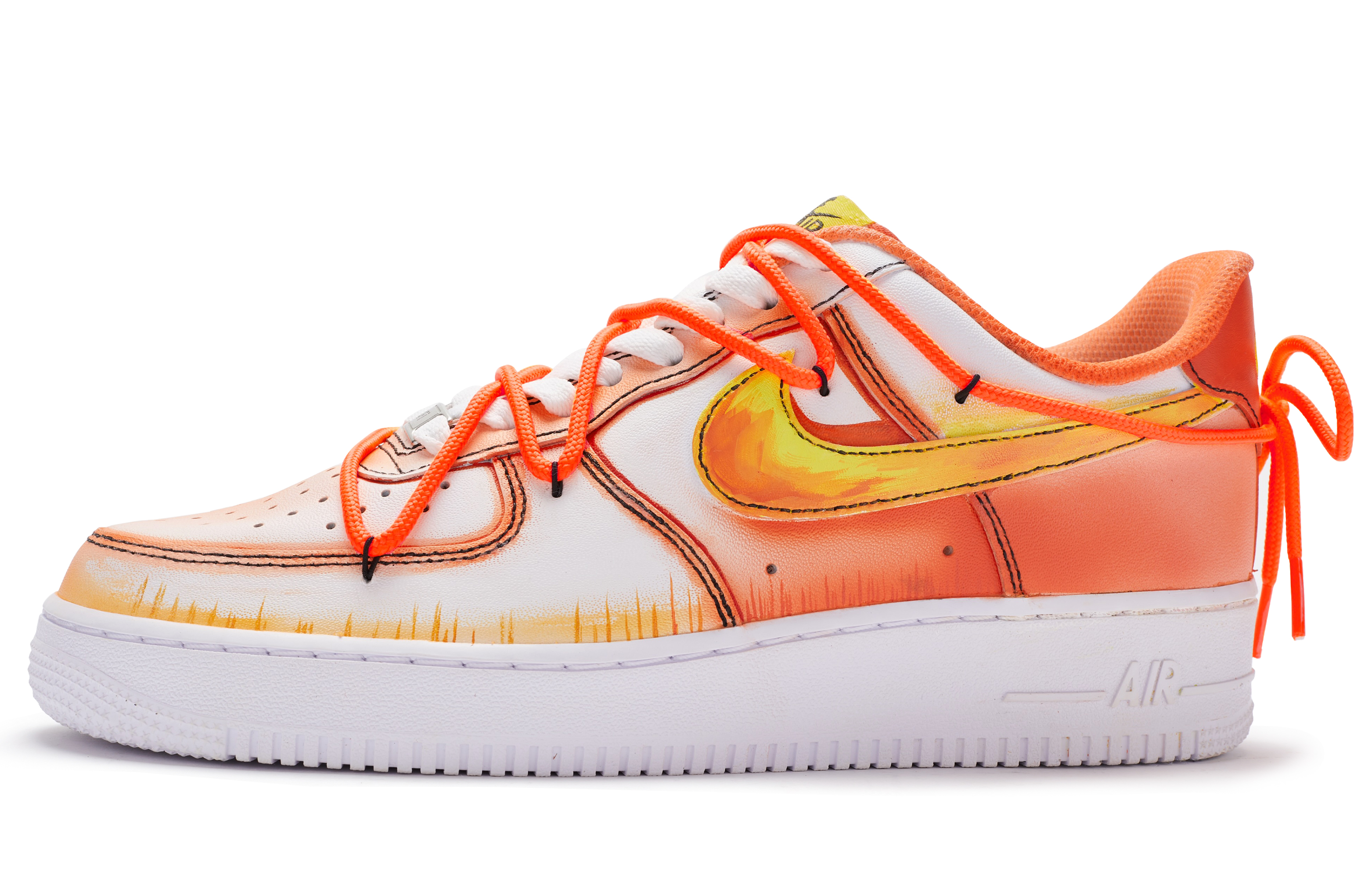 Buy [定制鞋款] 耐克空军一号低帮“定制日落渐变” CW2288-111(TeamR-男款落日余晖)