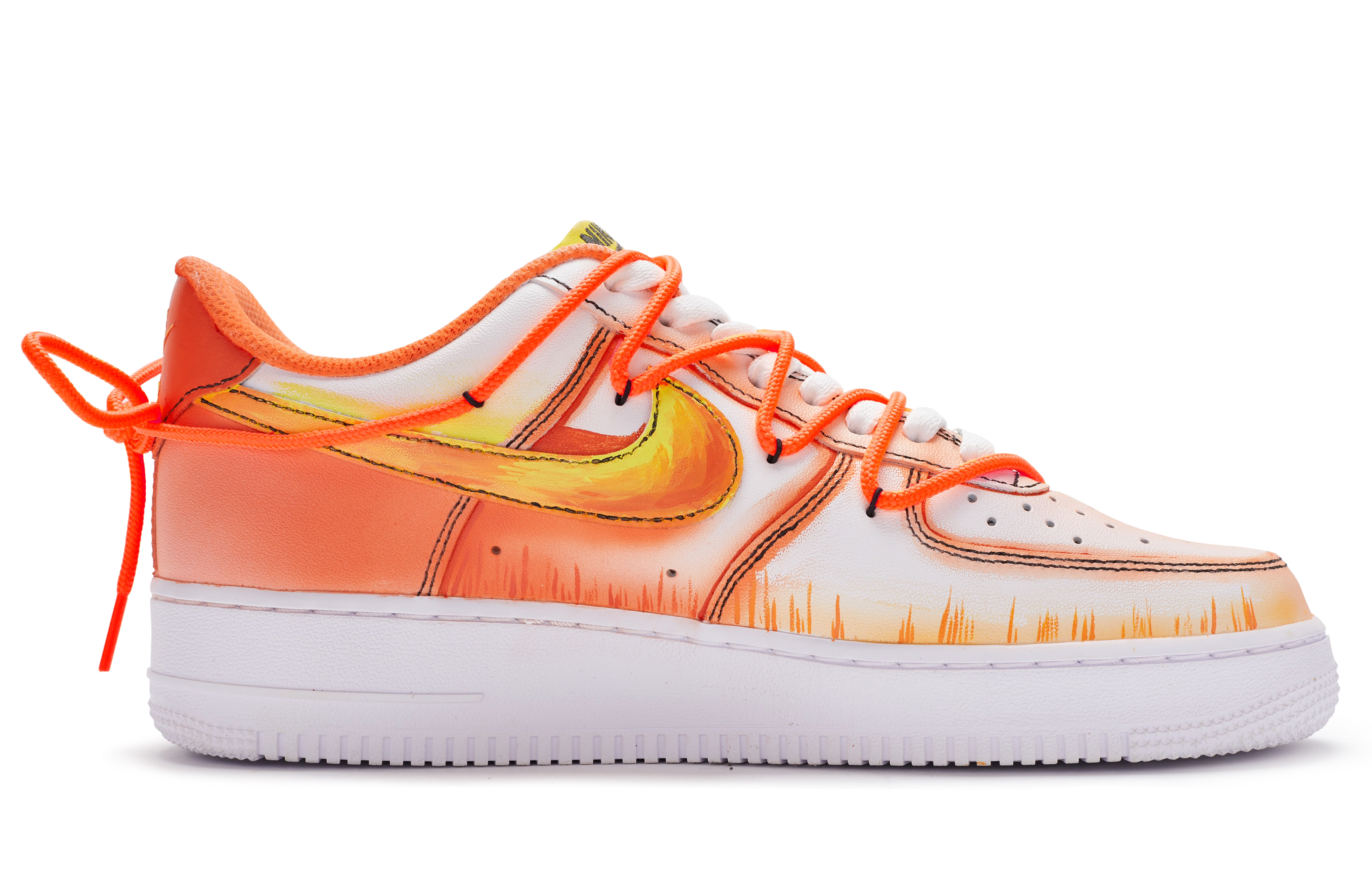 Order [定制鞋款] 耐克空军一号低帮“定制日落渐变” CW2288-111(TeamR-男款落日余晖)