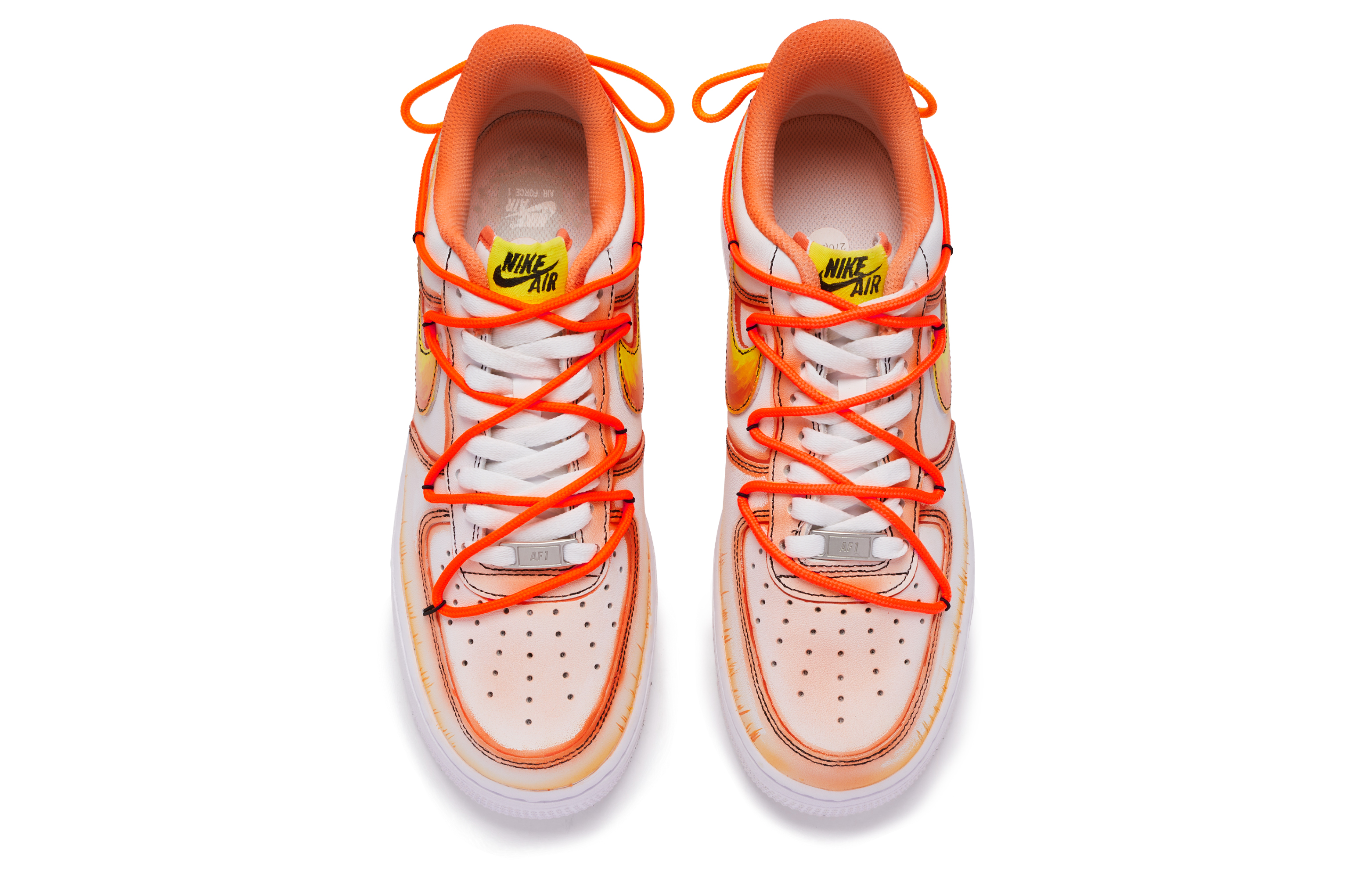 Shop [定制鞋款] 耐克空军一号低帮“定制日落渐变” CW2288-111(TeamR-男款落日余晖)