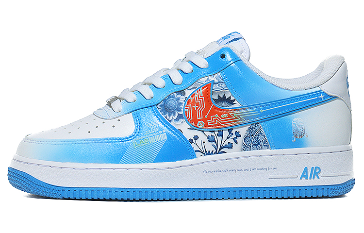 Buy [Nike Kasut Custom] Air Force 1 Low 'Cyber Porcelain University Blue' DV0788-101(Team10-赛博青花瓷)