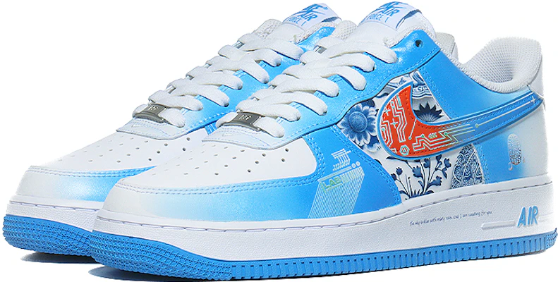 나이키 에어포스1 로우 '사이버 도자기 유니블루' (커스텀) DV0788-101(Team10-赛博青花瓷) Lookbook 나이키 에어포스1 로우 '사이버 도자기 유니블루' (커스텀) DV0788-101(Team10-赛博青花瓷)