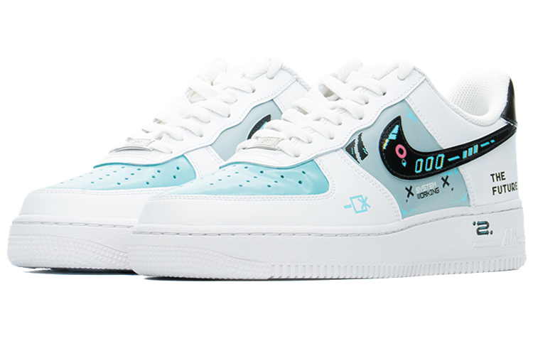 Lookbook [Kasut Kustom] Nike Air Force 1 Rendah 'Cyberpunk 2077 Biru Ais' CW2288-111(TeamA-赛博朋克)