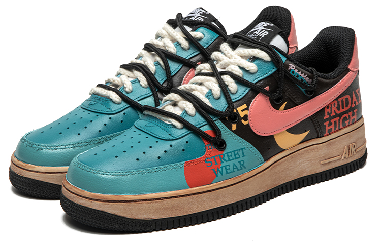 [Custom Shoes] Nike Air Force 1 Low 'Cyberpunk Black-Red Graffiti' 圖 3