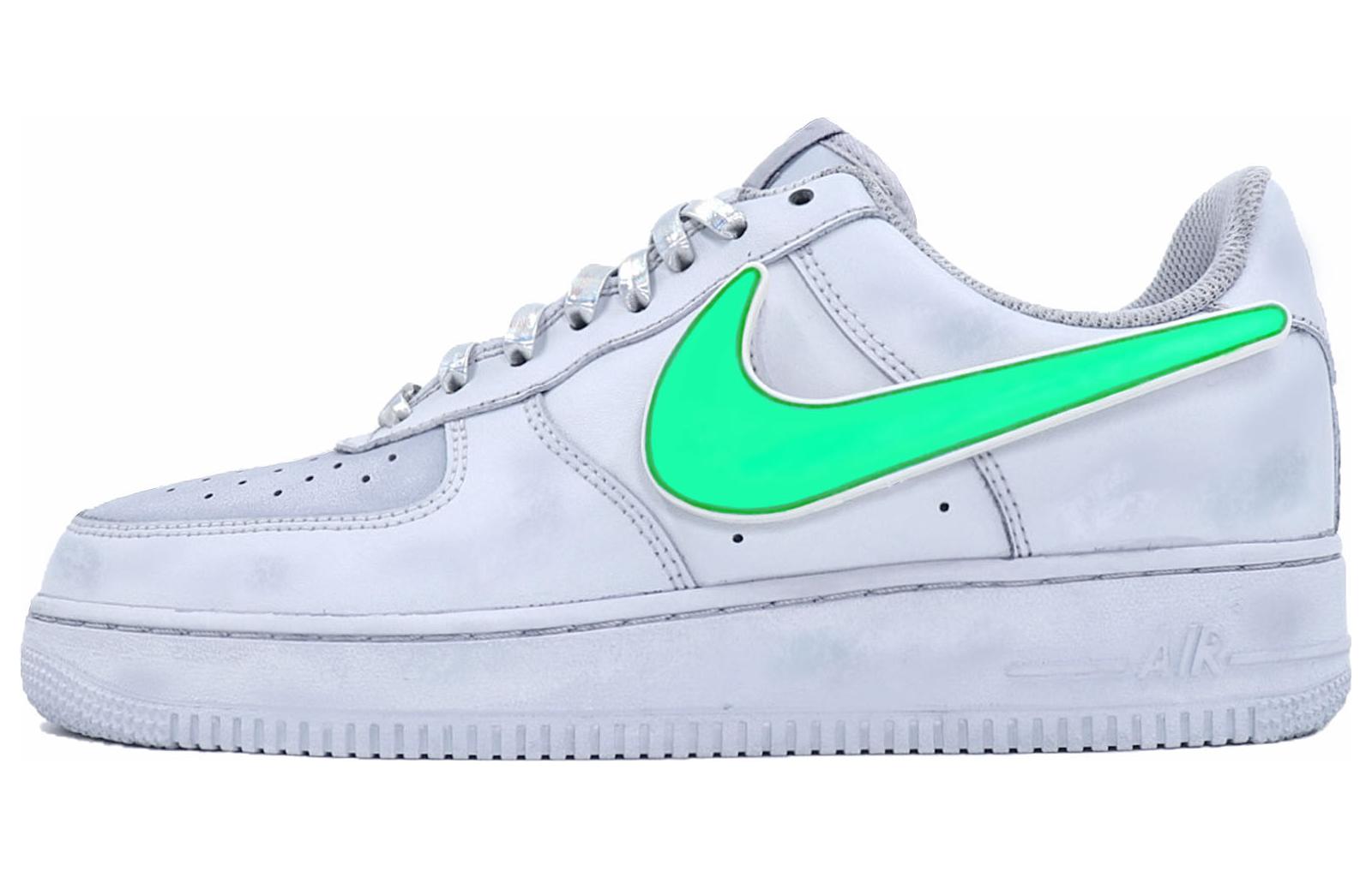 Buy 【訂製球鞋】 Nike Air Force 1 低筒 綠魔之眼 賽博龐克 LED勾 未來感 科技 星溯未來 低筒 板鞋 男款 灰綠