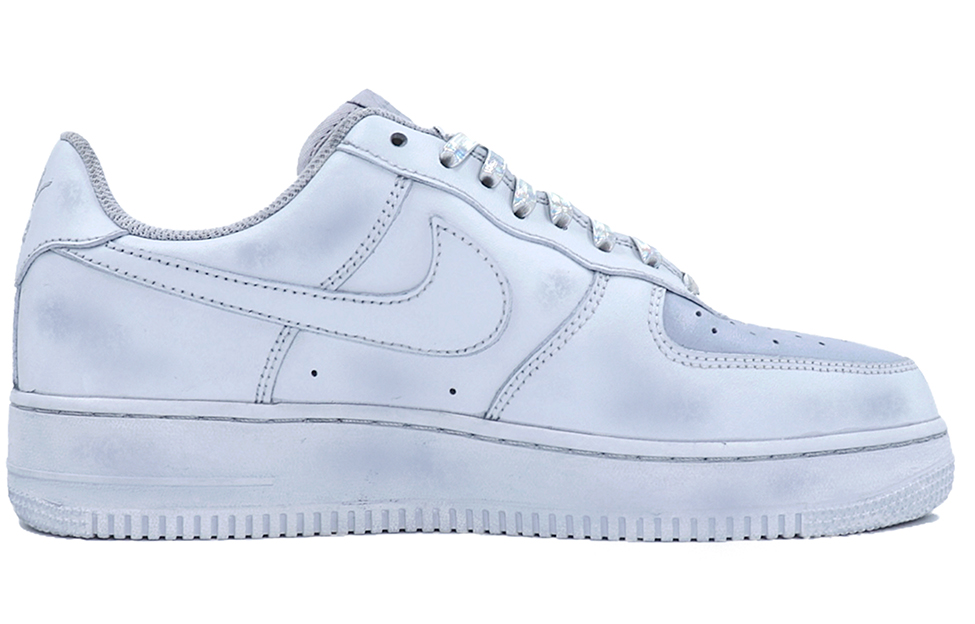 Order 【訂製球鞋】 Nike Air Force 1 低筒 綠魔之眼 賽博龐克 LED勾 未來感 科技 星溯未來 低筒 板鞋 男款 灰綠