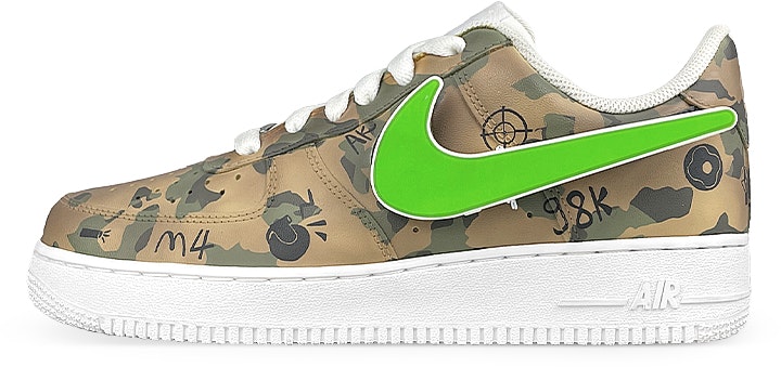 custom-shoes-nike-air-force-1-low-cyberpunk-led-swoosh-camo-brown-green