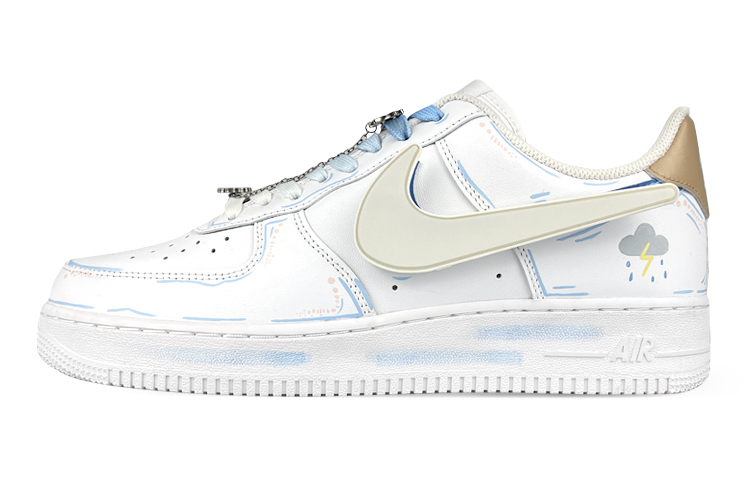 Buy [Kasut Custom] Nike Air Force 1 Low 'Cyberpunk Putih-Biru' CW2288-111(Team叁-男LED雨天)