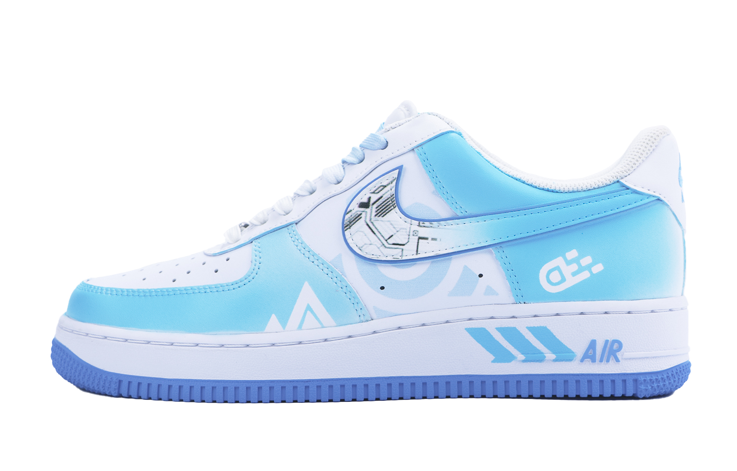 [Custom Shoes] Nike Air Force 1 Low 'Cyberpunk White-Blue'