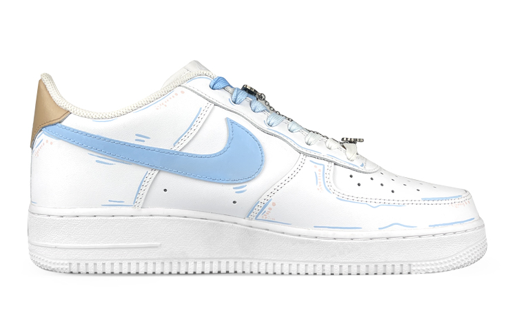 Lookbook [Kasut Custom] Nike Air Force 1 Low 'Cyberpunk Putih-Biru' CW2288-111(Team叁-男LED雨天)