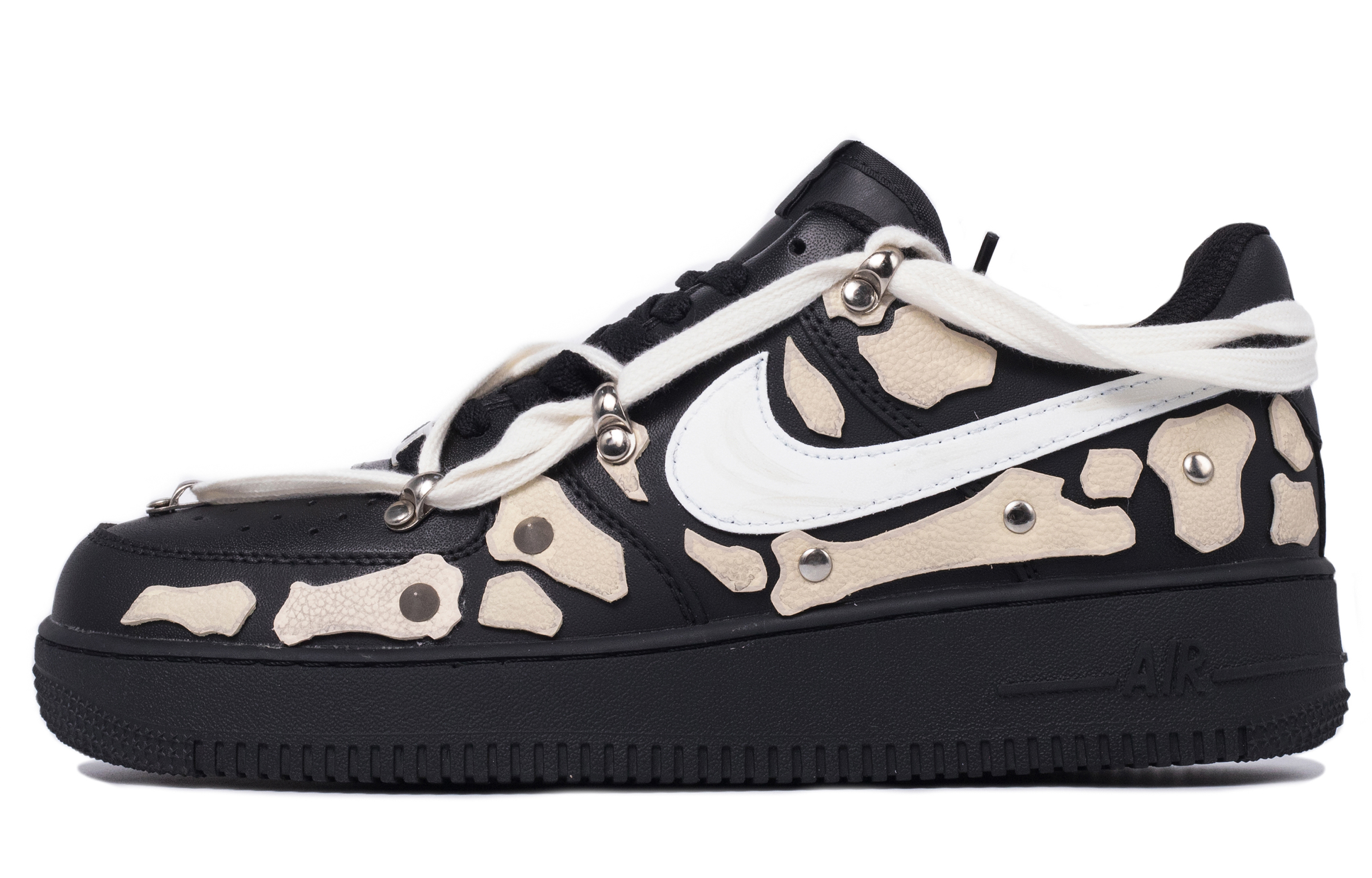 Buy Zapatillas Nike Air Force 1 Low 'Da Vinci Negro Hueso Blanco' CW2288-001(TeamM-男款破碎趾骨黑灰米白)
