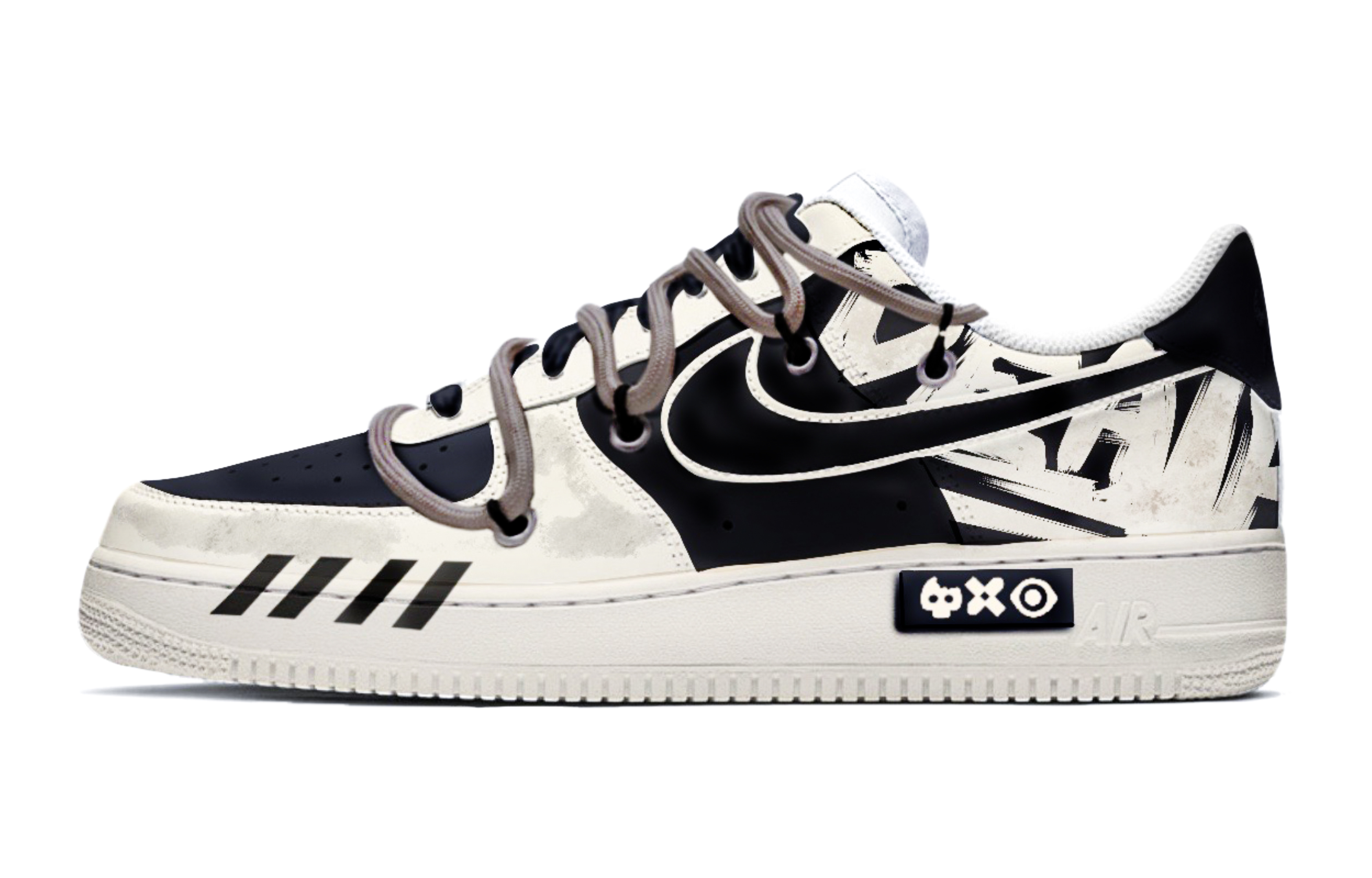 Buy [Sepatu Custom] Nike Air Force 1 Low 'Da Vinci Hitam Abu-abu' CW2288-111(TeamM-男款秘密战争S-BOX)