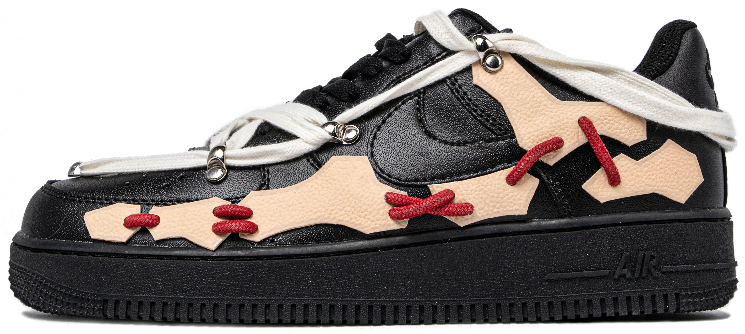 custom-shoes-nike-air-force-1-low-da-vinci-black-red-white