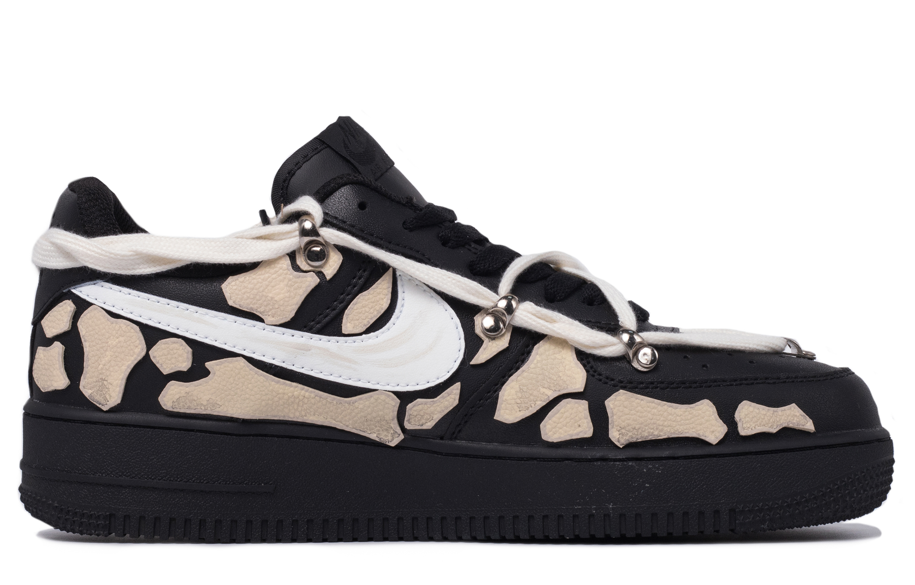 Order Zapatillas Nike Air Force 1 Low 'Da Vinci Negro Hueso Blanco' CW2288-001(TeamM-男款破碎趾骨黑灰米白)