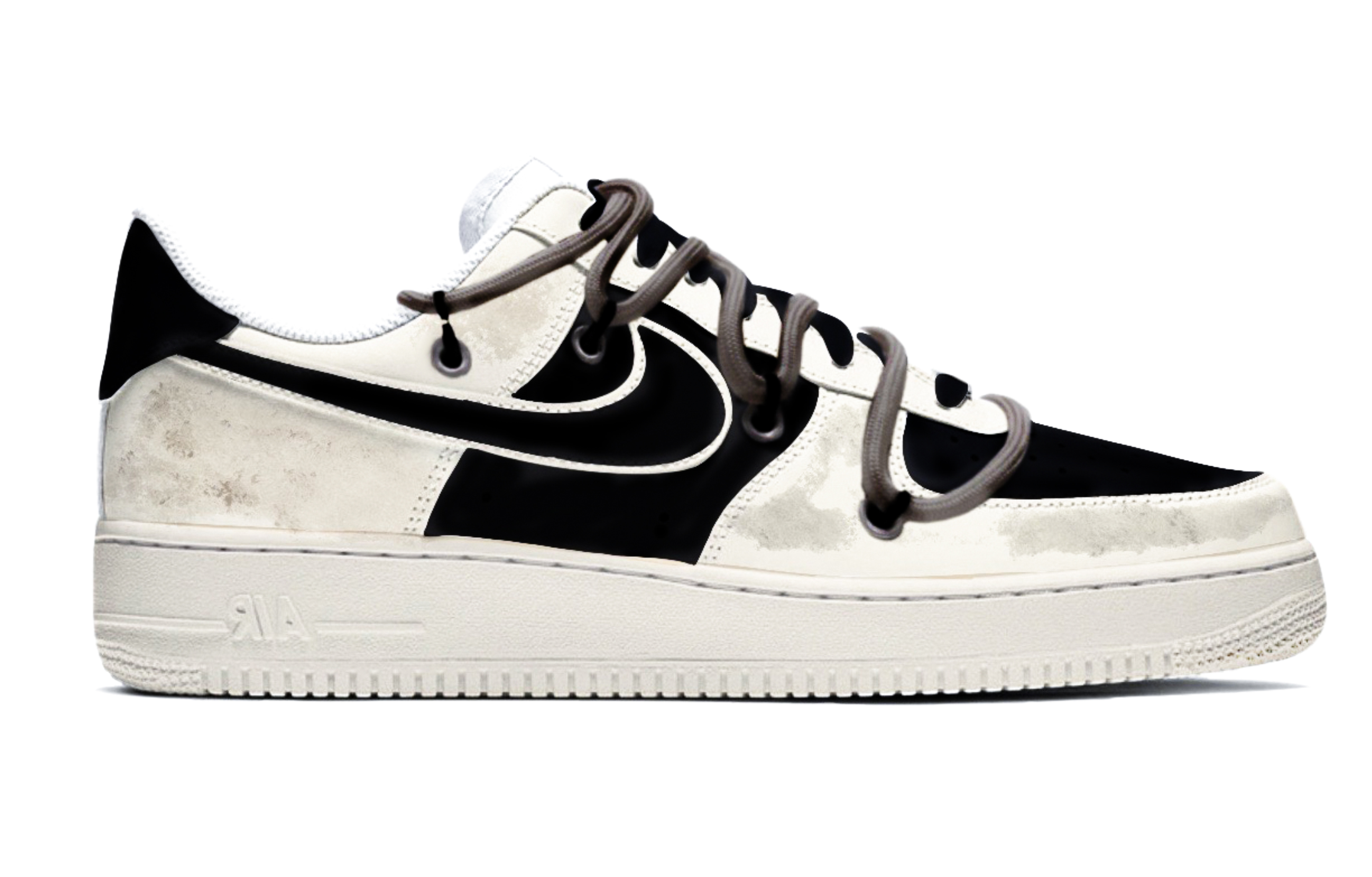 Order [Sepatu Custom] Nike Air Force 1 Low 'Da Vinci Hitam Abu-abu' CW2288-111(TeamM-男款秘密战争S-BOX)