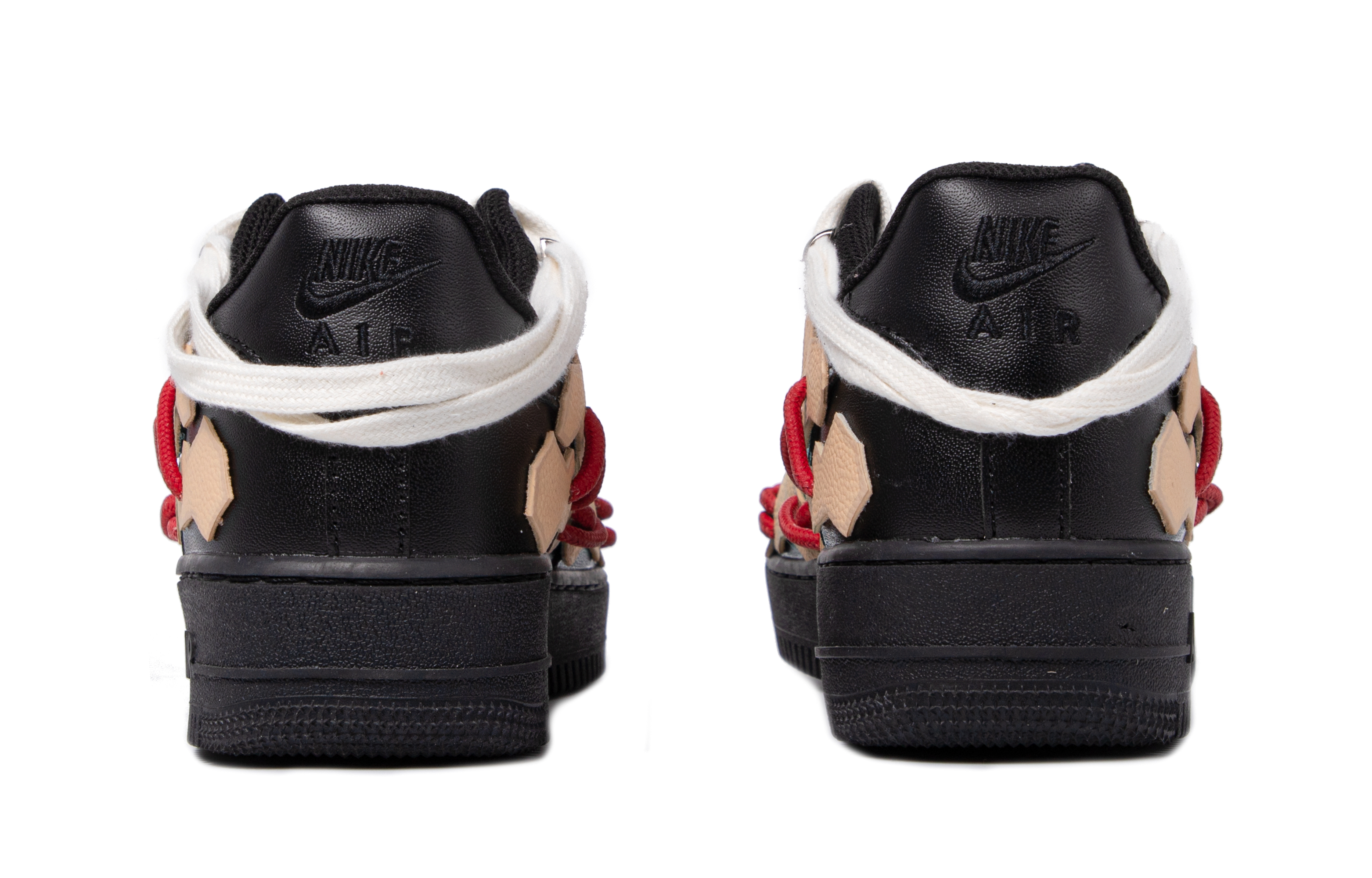 Shop Zapatillas Nike Air Force 1 Low 'Da Vinci Negro Rojo Blanco' CW2288-001(TeamM-男款趾骨解构黑红米白)