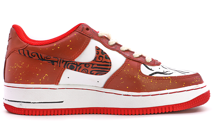 Order [定制鞋款] 耐克空军1低帮 "达芬奇春节云" CW1575-100(TeamM-女款中国结黑红)