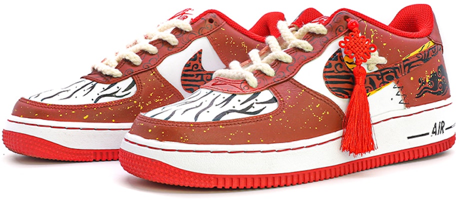 【定制球鞋】Nike Air Force 1 Low 達芬奇定制 新年 祥雲 中國風 情侶 低筒 板鞋 GS 黑紅 Lookbook 【定制球鞋】Nike Air Force 1 Low 達芬奇定制 新年 祥雲 中國風 情侶 低筒 板鞋 GS 黑紅