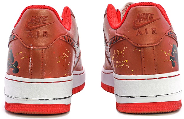 【定制球鞋】Nike Air Force 1 Low 達芬奇定制 新年 祥雲 中國風 情侶 低筒 板鞋 GS 黑紅 Shop 【定制球鞋】Nike Air Force 1 Low 達芬奇定制 新年 祥雲 中國風 情侶 低筒 板鞋 GS 黑紅