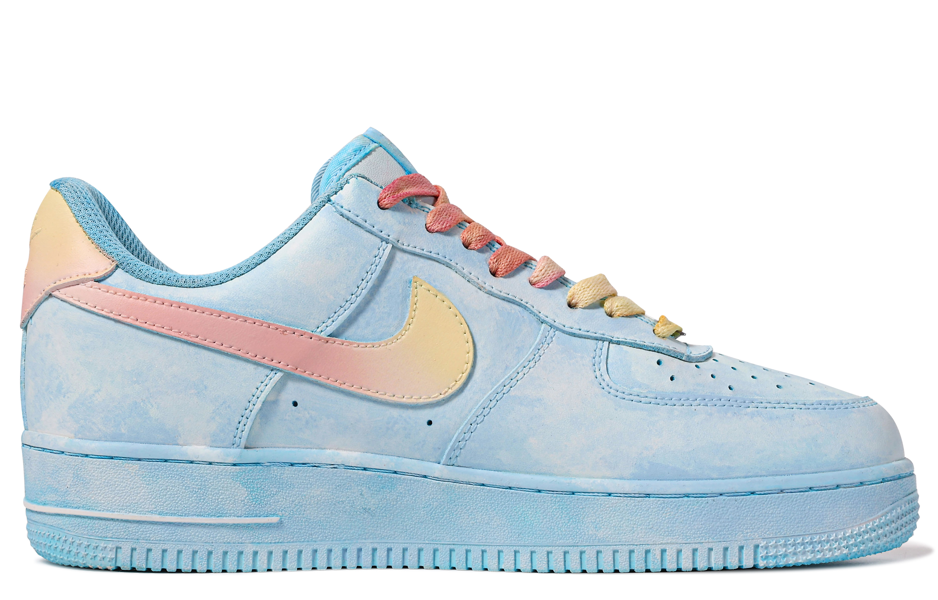 [Custom Shoes] Nike Air Force 1 Low 'Da Vinci Custom UNC Blue Gradient Daisy'