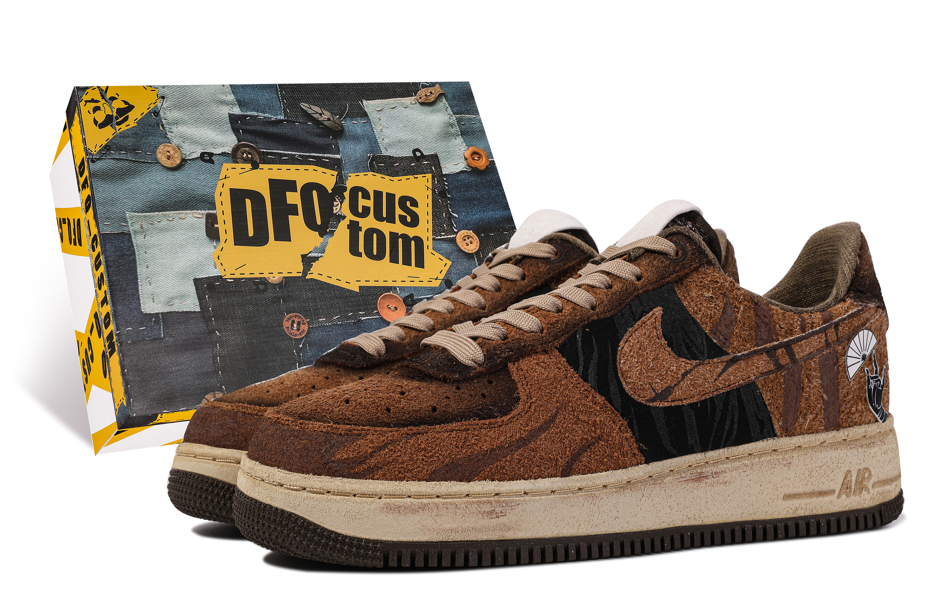 Buy [Kasut Custom] Nike Air Force 1 Low 'Da Vinci Custom Coklat' FB4958-221-446005