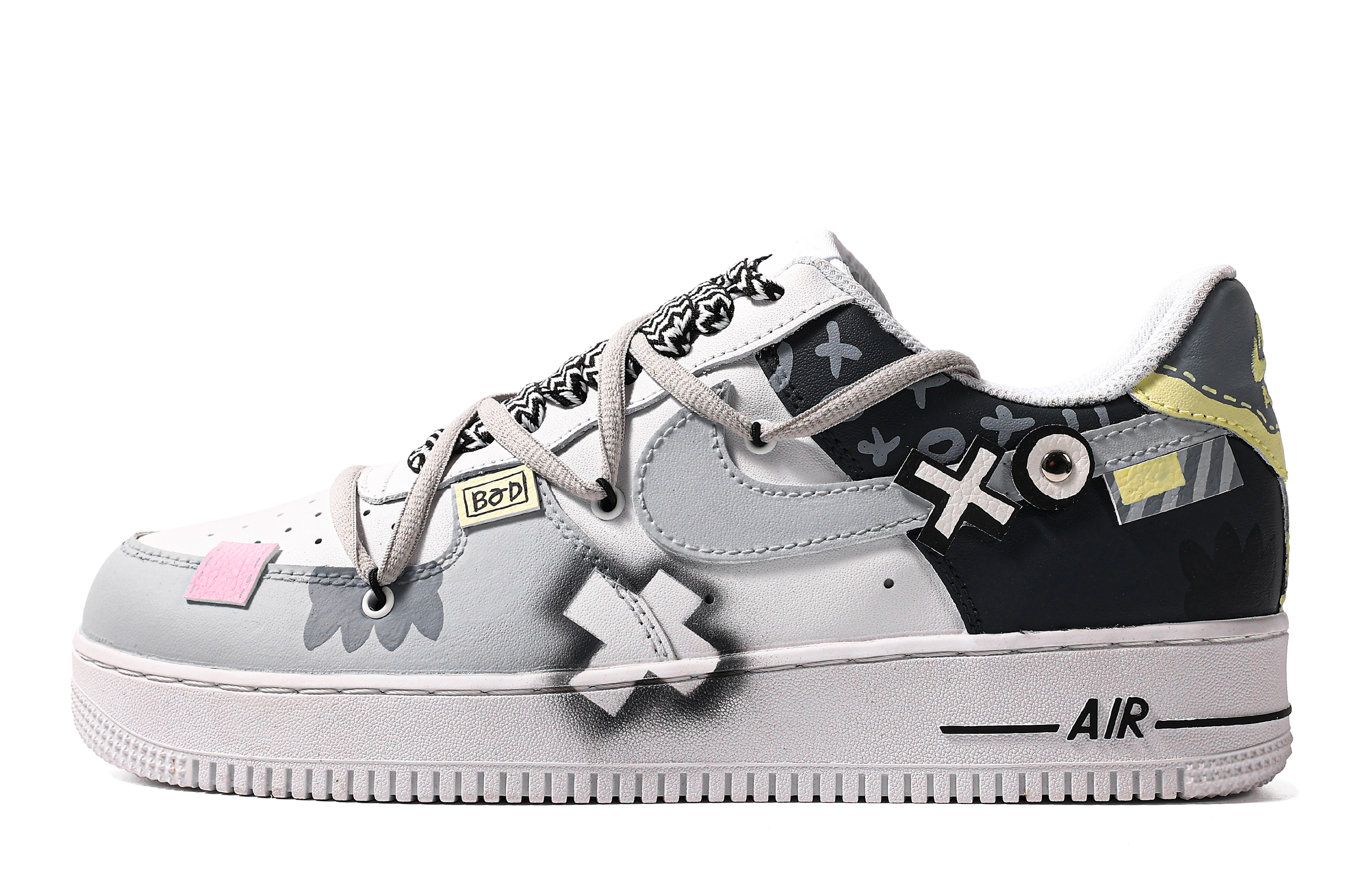 [Custom Shoes] Nike Air Force 1 Low 'Da Vinci Custom Grey-Black'