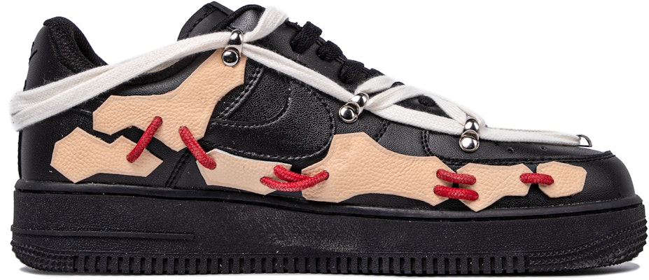 【定制球鞋】Nike Air Force 1 Low LE 達芬奇定制 改造主題定制 趾骨解構 低幫 板鞋 GS 黑米紅 Order 【定制球鞋】Nike Air Force 1 Low LE 達芬奇定制 改造主題定制 趾骨解構 低幫 板鞋 GS 黑米紅