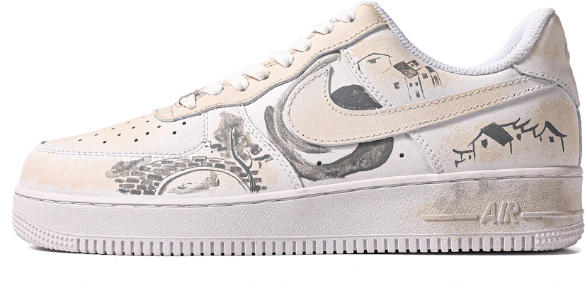【定制球鞋】Nike Air Force 1 Low 達芬奇定制 特殊鞋盒 忆江南 徽派建築 簡約 低筒 板鞋 男款 灰棕 Buy 【定制球鞋】Nike Air Force 1 Low 達芬奇定制 特殊鞋盒 忆江南 徽派建築 簡約 低筒 板鞋 男款 灰棕