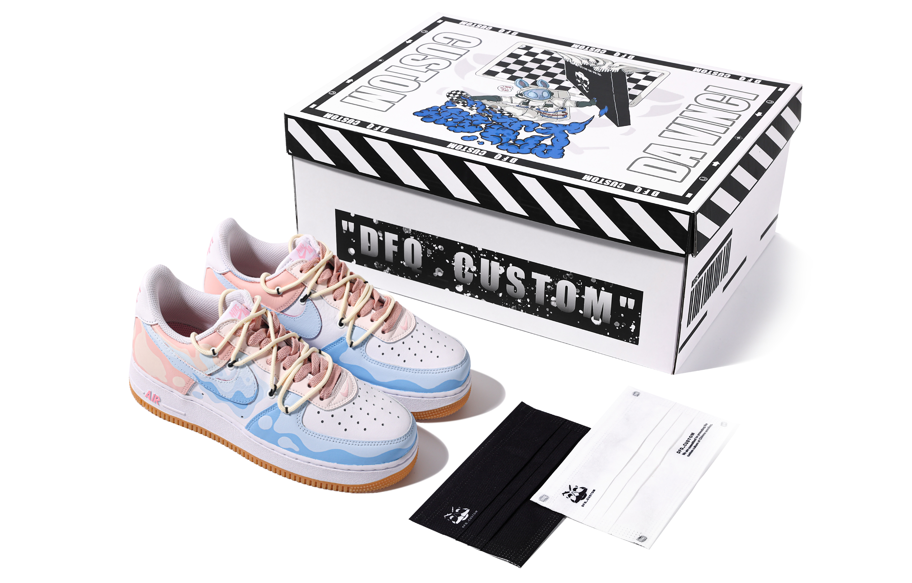 [Custom Shoes] Nike Air Force 1 Low 'Da Vinci Koi Graffiti' - Novelship