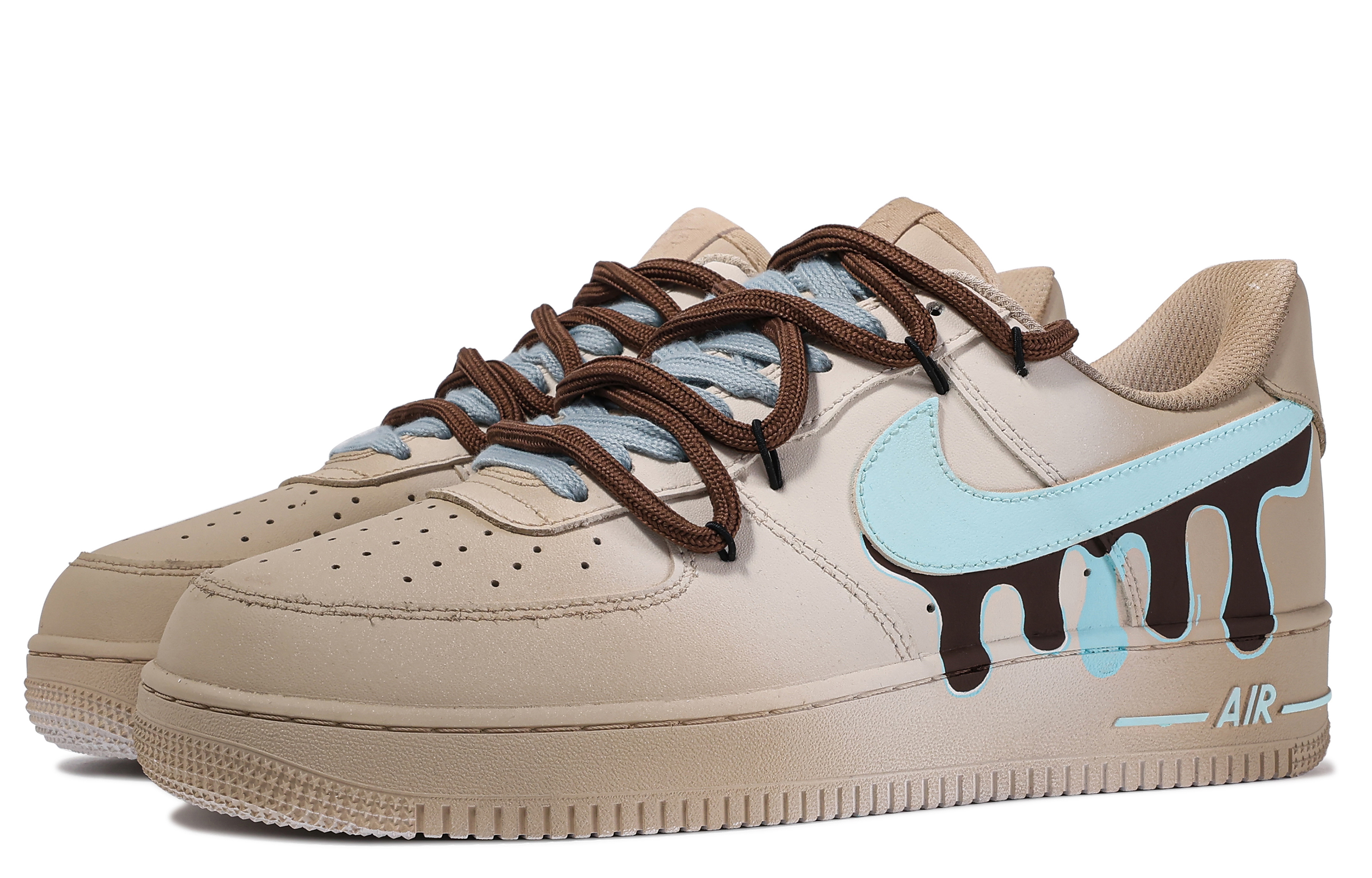 Shop [Sepatu Kustom] Nike Air Force 1 Low 'Da Vinci Mint Cokelat Mint' CW2288-111(TeamM-薄荷巧克力)