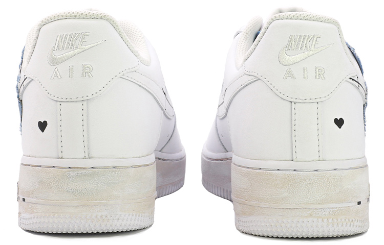 Shop [Sepatu Custom] Nike Air Force 1 Low 'Da Vinci Valentine's Day Denim' CW2288-111(TeamM-男款爱心牛仔白蓝)