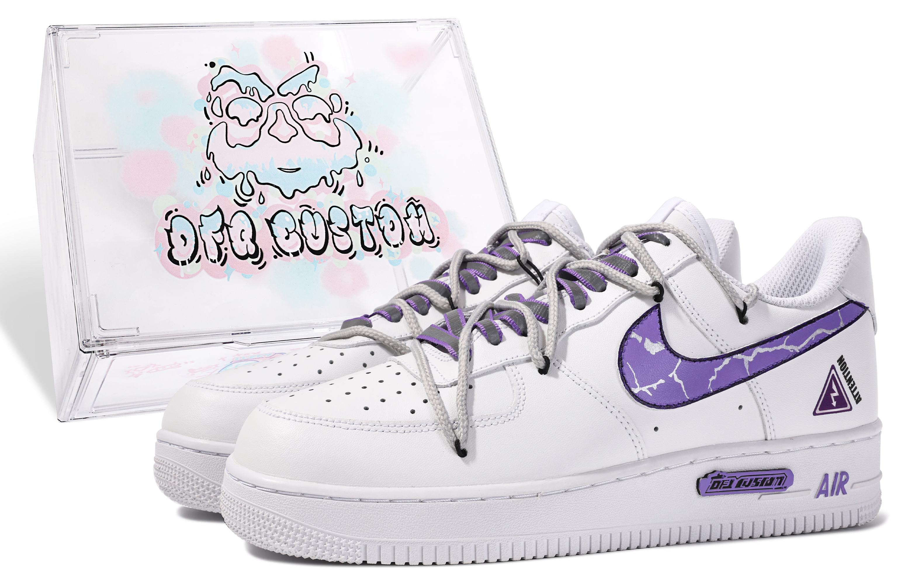 [Custom Shoes] Nike Air Force 1 Low 'Da Vinci White Purple'