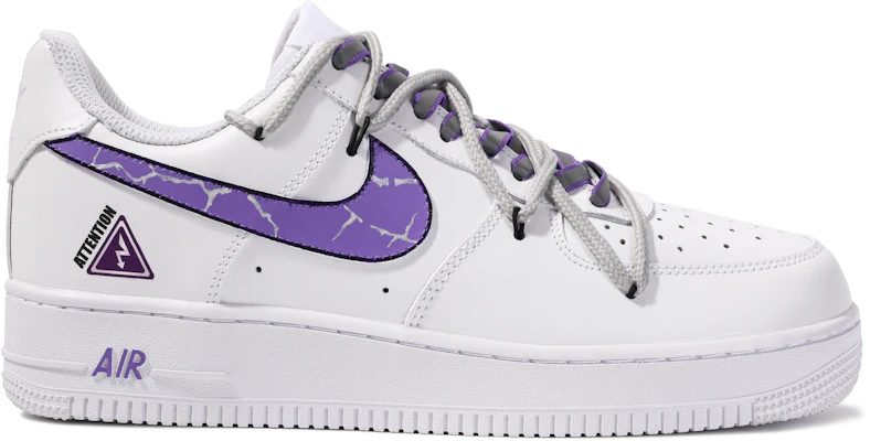 【訂製球鞋】Nike Air Force 1 Low 達文西訂製 禮盒 危險警告 反光 塗鴉 簡約 百搭 低筒 板鞋 男款 白紫 Shop 【訂製球鞋】Nike Air Force 1 Low 達文西訂製 禮盒 危險警告 反光 塗鴉 簡約 百搭 低筒 板鞋 男款 白紫