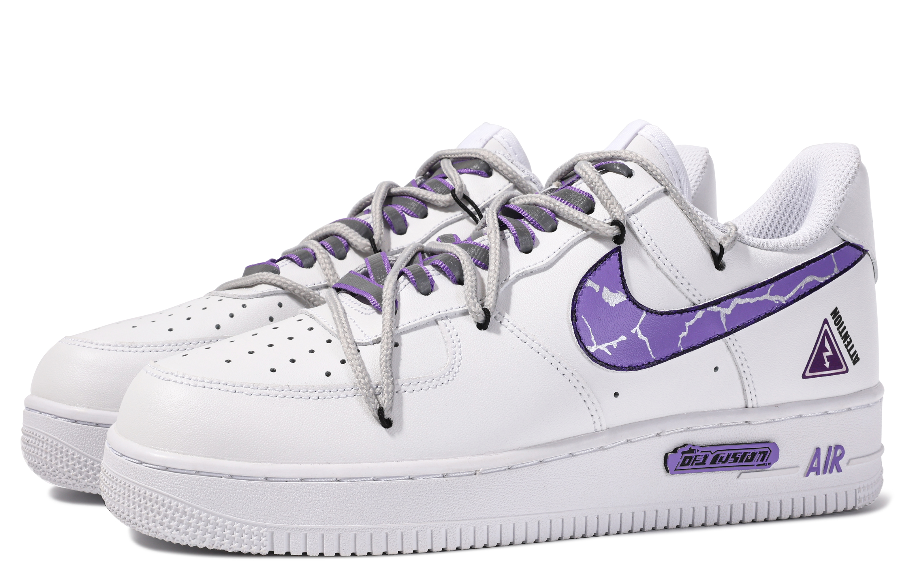 [Custom Shoes] Nike Air Force 1 Low 'Da Vinci White Purple' 圖 5