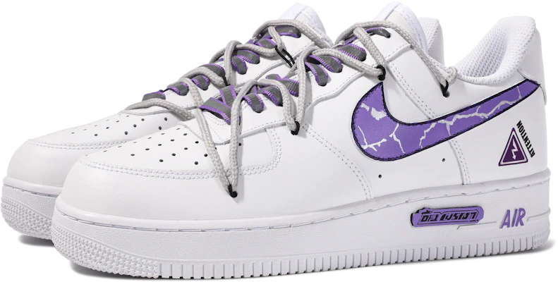 【訂製球鞋】Nike Air Force 1 Low 達文西訂製 禮盒 危險警告 反光 塗鴉 簡約 百搭 低筒 板鞋 男款 白紫 Purchase 【訂製球鞋】Nike Air Force 1 Low 達文西訂製 禮盒 危險警告 反光 塗鴉 簡約 百搭 低筒 板鞋 男款 白紫