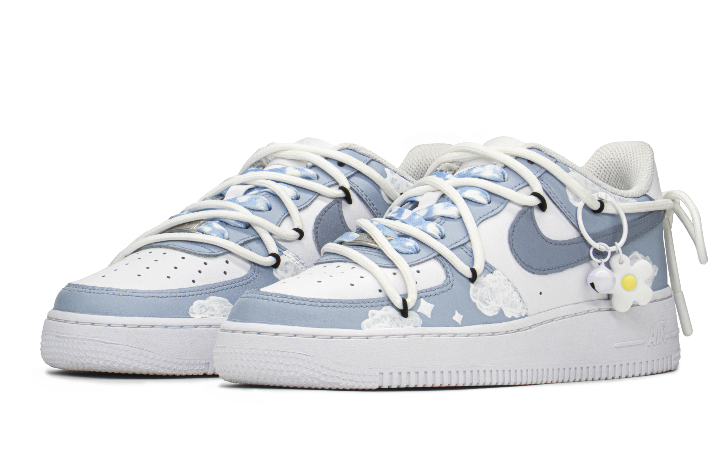 Lookbook [カスタムシューズ] ナイキ エア フォース 1 ロー 'デイジースカイ' DD8959-100(TeamA-AF雏菊天空)