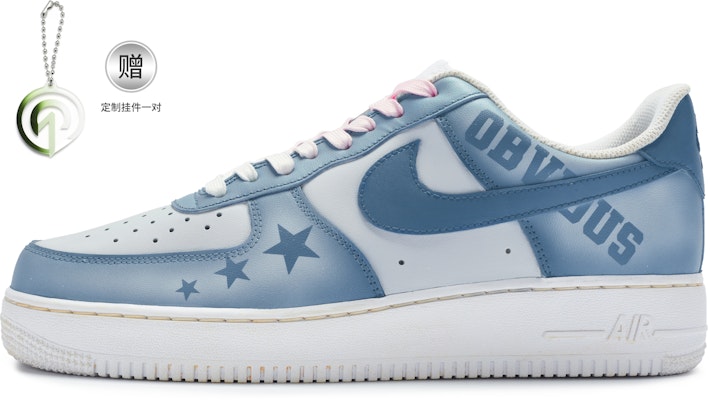【定製球鞋】Nike Air Force 1 Low 811製造 危險關係 手繪噴繪 低幫 板鞋 GS 白藍粉 Buy 【定製球鞋】Nike Air Force 1 Low 811製造 危險關係 手繪噴繪 低幫 板鞋 GS 白藍粉