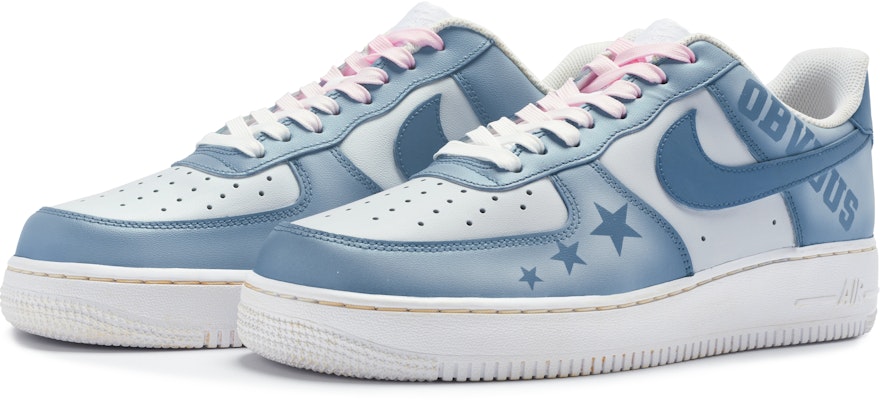 【定製球鞋】Nike Air Force 1 Low 811製造 危險關係 手繪噴繪 低幫 板鞋 GS 白藍粉 Shop 【定製球鞋】Nike Air Force 1 Low 811製造 危險關係 手繪噴繪 低幫 板鞋 GS 白藍粉