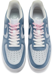【定製球鞋】Nike Air Force 1 Low 811製造 危險關係 手繪噴繪 低幫 板鞋 GS 白藍粉 Purchase 【定製球鞋】Nike Air Force 1 Low 811製造 危險關係 手繪噴繪 低幫 板鞋 GS 白藍粉