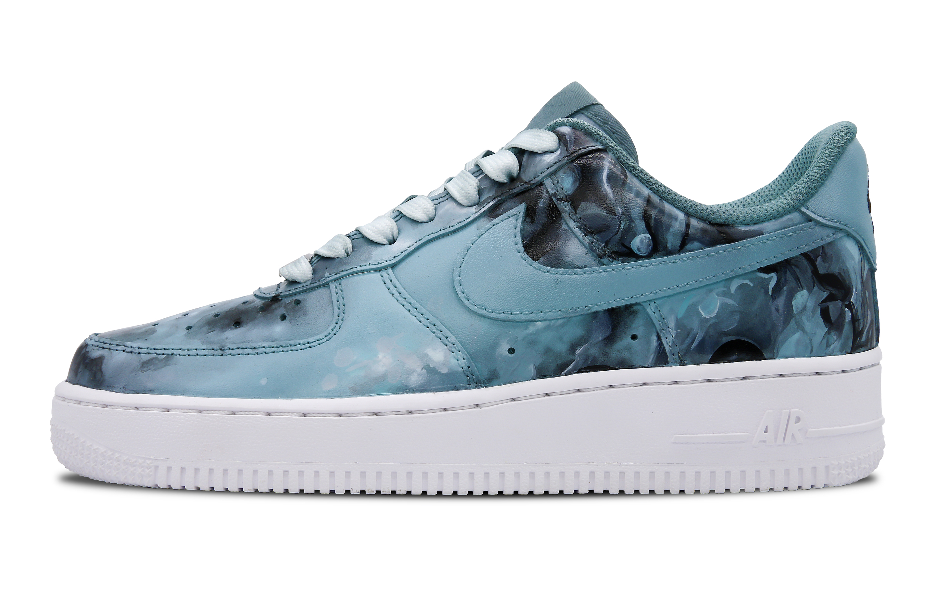 Buy [Kasut Custom] Nike Air Force 1 Low 'Dakwat Cyan Gelap' CW2288-111(Team152-男款墨染青蕴)