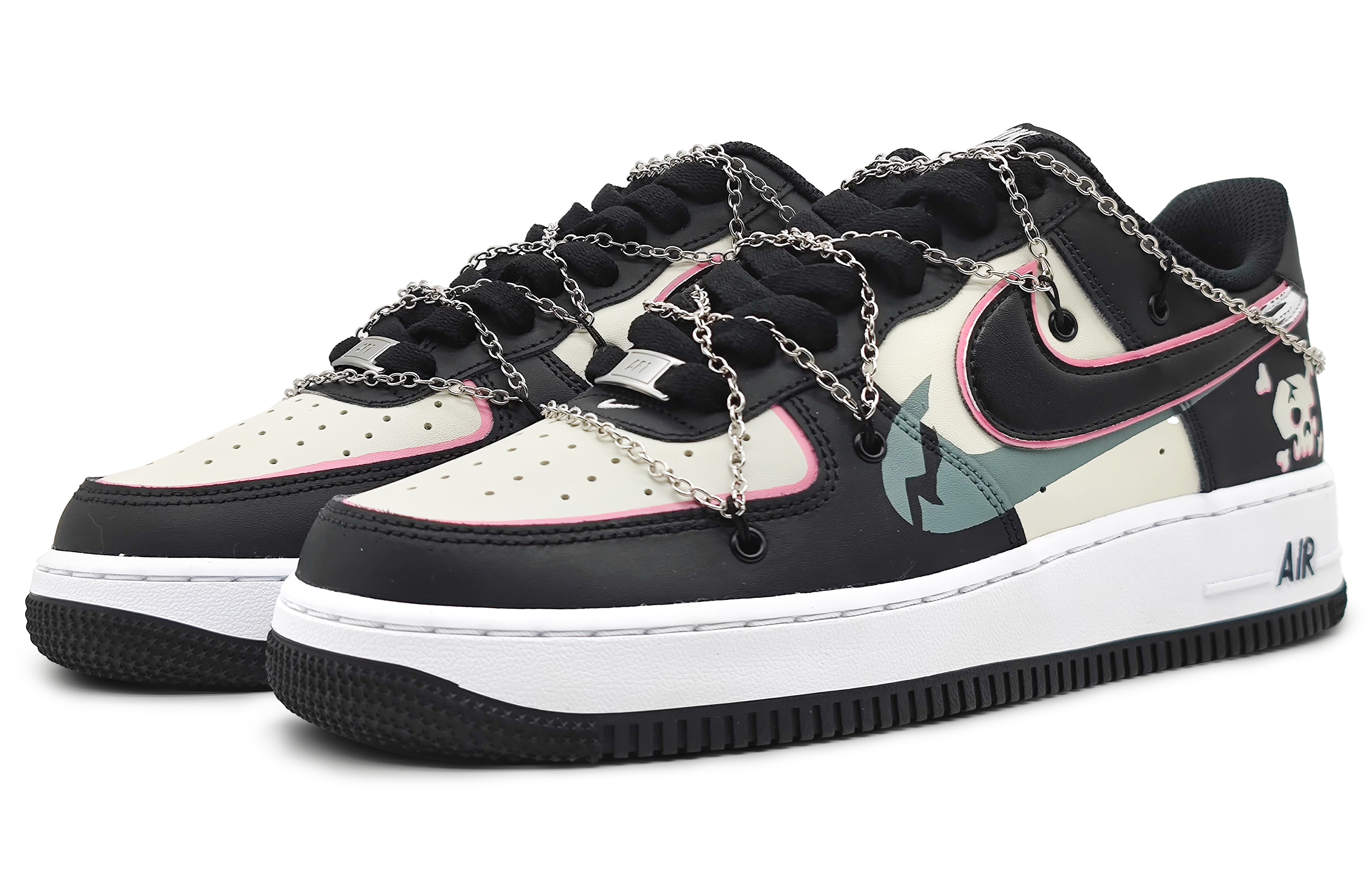 Lookbook 【カスタムシューズ】 ナイキ エアフォース1 ロー 'ダークエルフ ピンク-ブラック' DV0788-001(Team16-男款暗夜精灵)