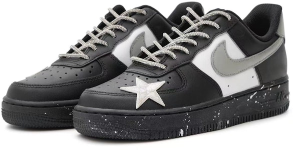 【定制球鞋】 Nike Air Force 1 Low 07 暗夜星河 低幫 板鞋 男女同款 黑白銀 Lookbook 【定制球鞋】 Nike Air Force 1 Low 07 暗夜星河 低幫 板鞋 男女同款 黑白銀