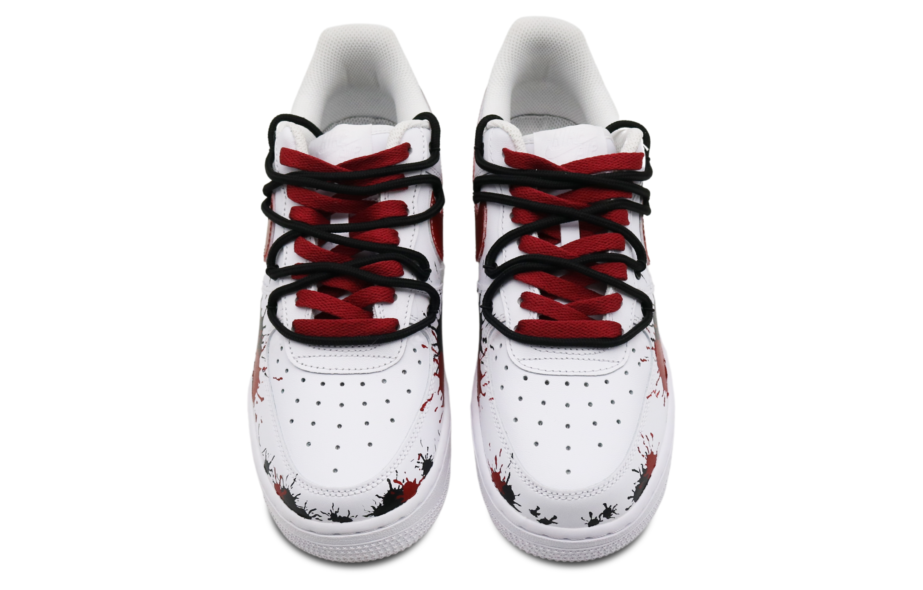 Shop 나이키 에어포스 1 로우 '다크 고딕 그라피티' (커스텀) CW2288-111(Team8-男款暗黑小恶魔黑红)