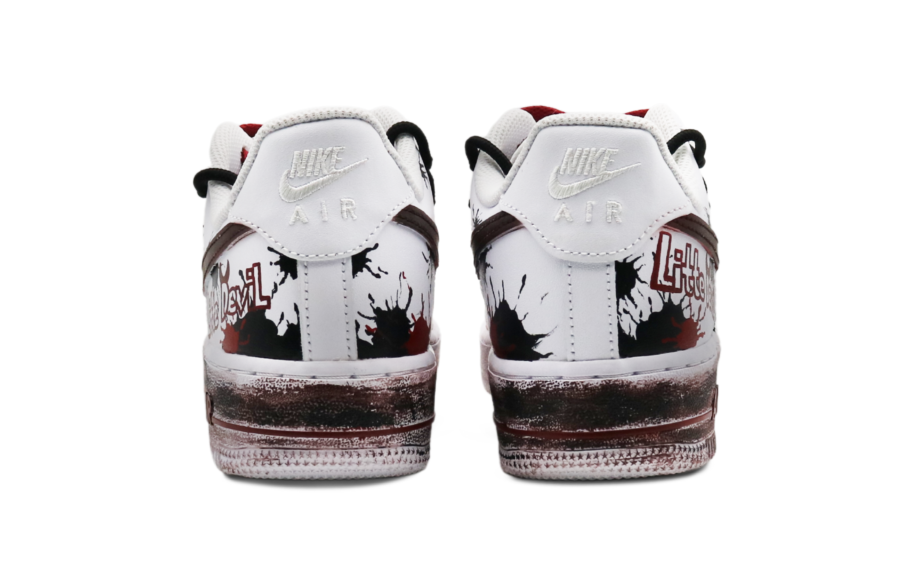 Purchase 나이키 에어포스 1 로우 '다크 고딕 그라피티' (커스텀) CW2288-111(Team8-男款暗黑小恶魔黑红)
