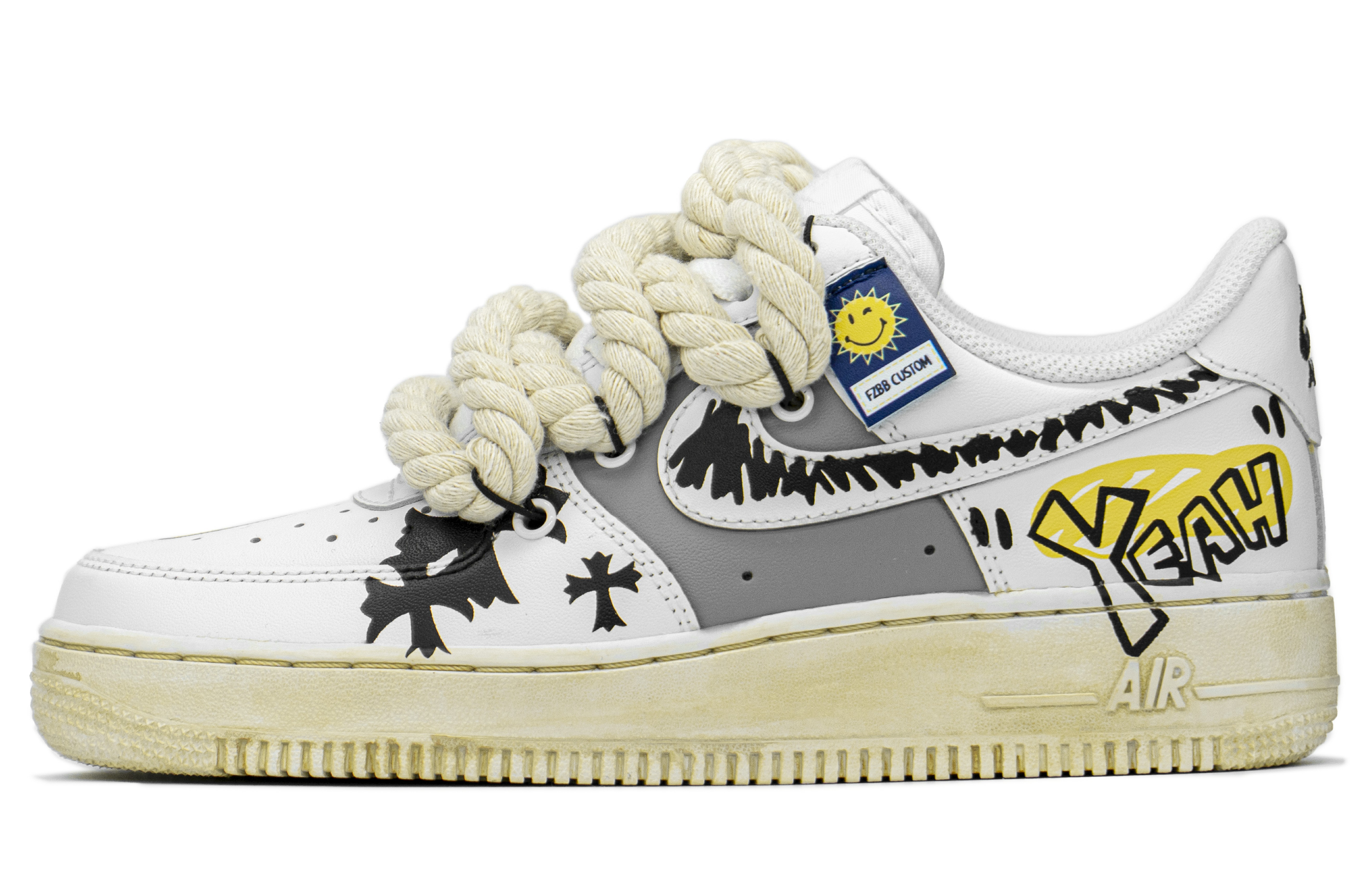 Buy 나이키 에어포스 1 로우 '디컨스트럭티드 바이브 아웃팅' CW2288-111(TeamA-AF笑脸涂鸦男S-BOX)