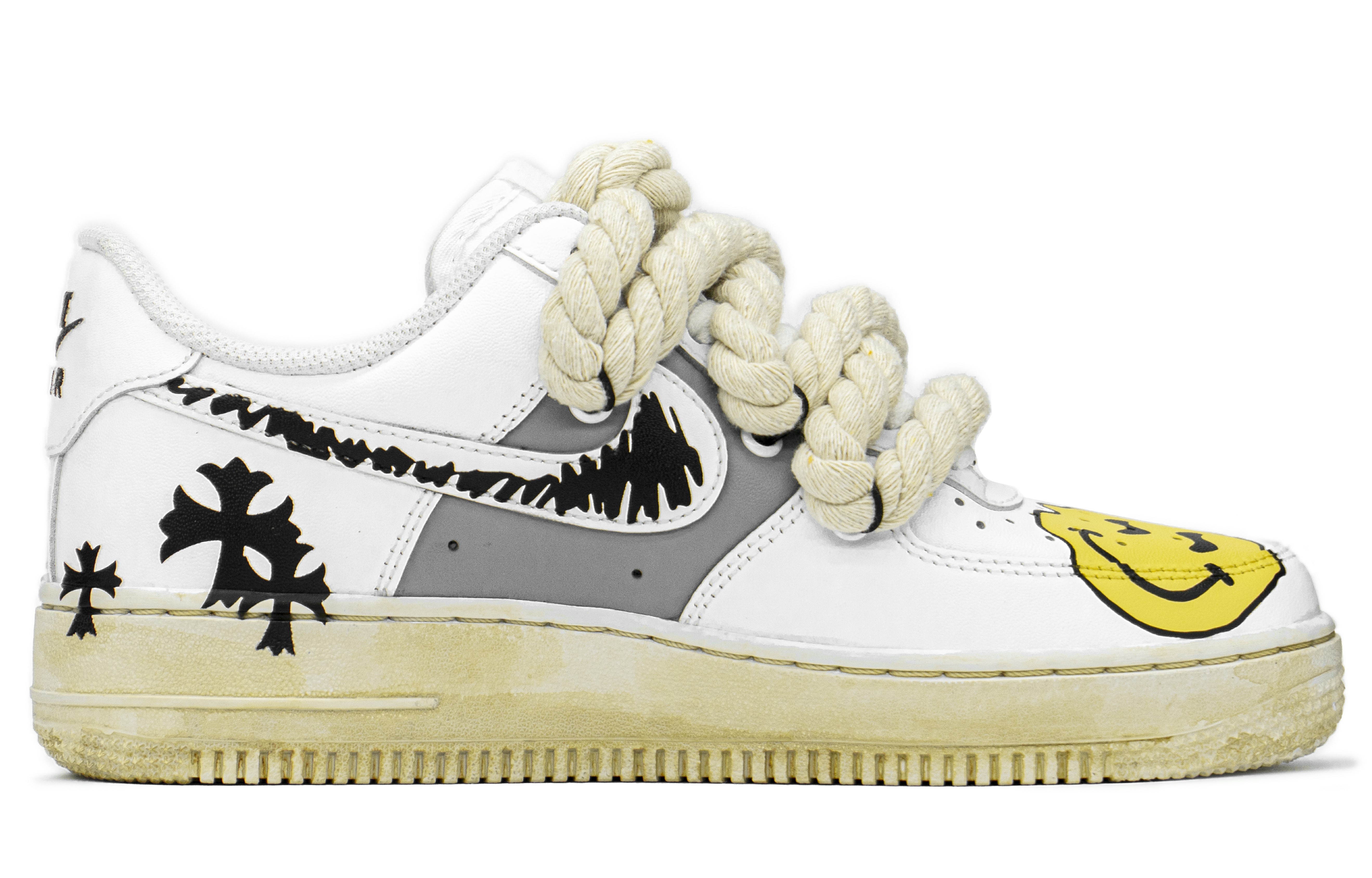 Order 나이키 에어포스 1 로우 '디컨스트럭티드 바이브 아웃팅' CW2288-111(TeamA-AF笑脸涂鸦男S-BOX)