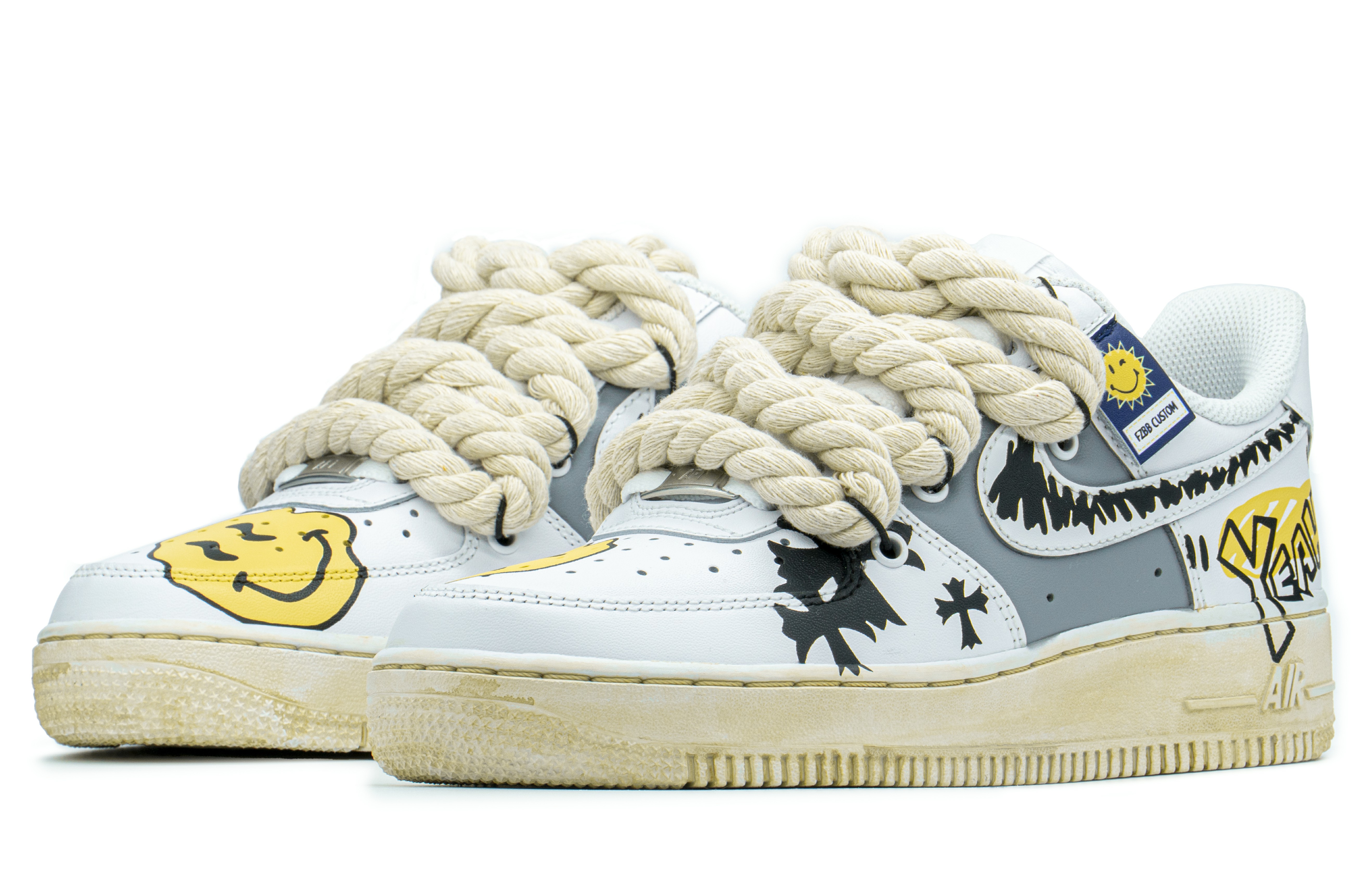 Lookbook 나이키 에어포스 1 로우 '디컨스트럭티드 바이브 아웃팅' CW2288-111(TeamA-AF笑脸涂鸦男S-BOX)