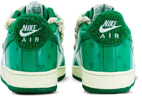 【客製化球鞋】Nike Air Force 1 Low '07 空軍一號 解構鞋帶 特殊鞋盒 愛心撲克牌 高街 低筒 板鞋 男款 綠白 Shop 【客製化球鞋】Nike Air Force 1 Low '07 空軍一號 解構鞋帶 特殊鞋盒 愛心撲克牌 高街 低筒 板鞋 男款 綠白